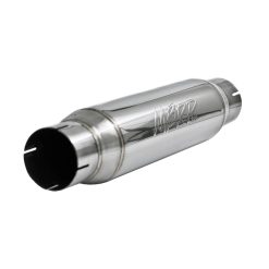 Alternative view of MBRP Universal Resonator 3in Inlet /Outlet 16in Body 20in Overall T304