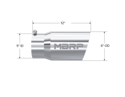 MBRP Universal Tip 6 O.D. Dual Wall Angled 5 inlet 12 length - Image 4