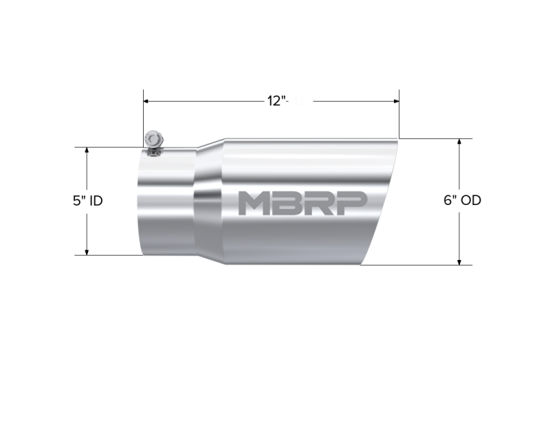 MBRP Universal Tip 6 O.D. Dual Wall Angled 5 inlet 12 length - Image 4