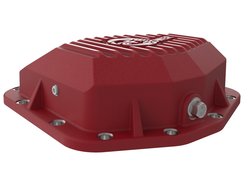aFe 20-23 Jeep Gladiator JT (Dana M220) Pro Series Rear Differential Cover Red w/ Machined Fins - Image 6