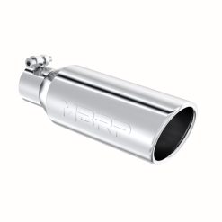 Alternative view of MBRP Universal Tip 4in OD 2.5in Inlet 12in Length Angled Cut Rolled End Clampless No-Weld T304