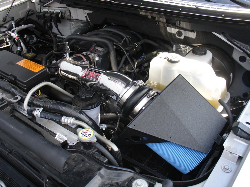 Injen 09-10 Ford F-150 3 valve V8 4.6L Wrinkle Black Power-Flow Air Intake System - Image 4