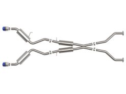 Alternative view of aFe Takeda 09-20 Nissan 370z 2-1/2 IN 304 Stainless Steel Cat-Back Exhaust System w/ Blue Flame Tip