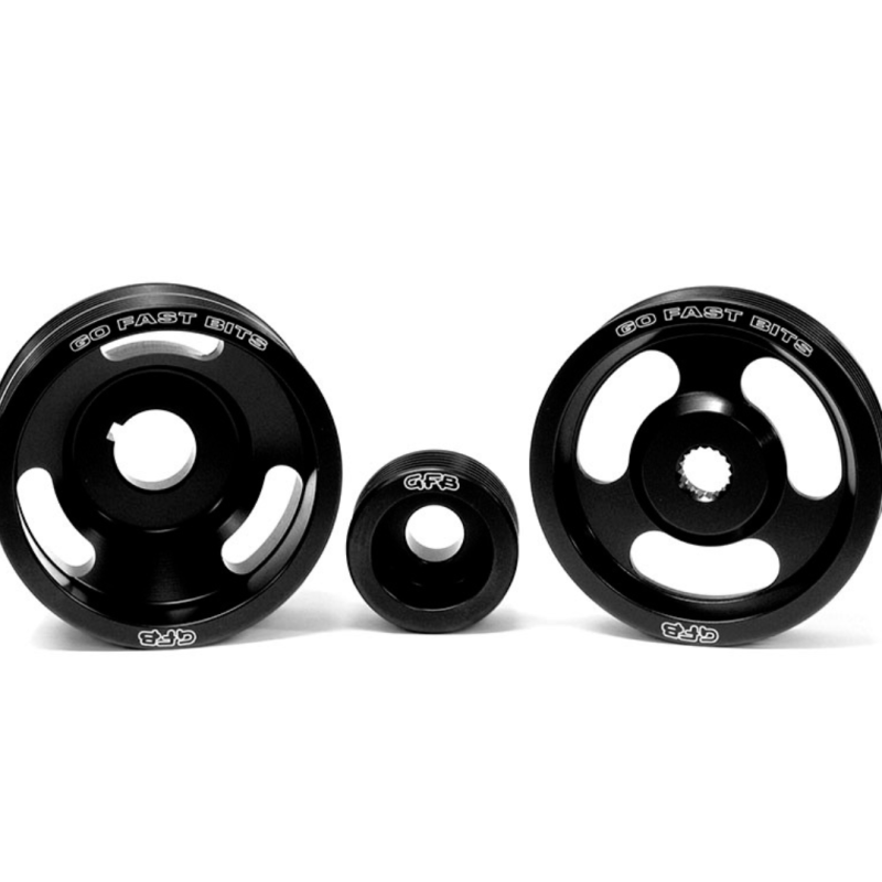 GFB 04-10 WRX/STI 3 Piece Under-Drive Pulley Kit w/ Belts (Crank Alternator & Power Steering) - Image 4