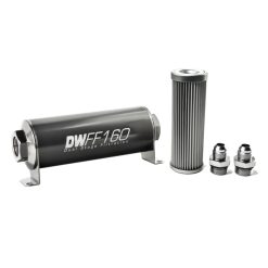 Alternative view of DeatschWerks Stainless Steel 8AN 10 Micron Universal Inline Fuel Filter Housing Kit (160mm)