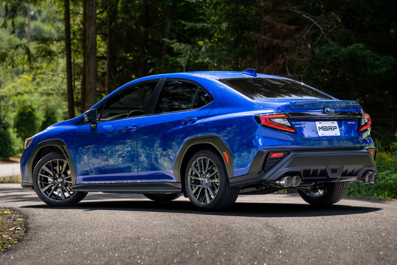 MBRP 2022+ Subaru WRX 3in Cat-Back Dual Split Rear Quad Tips Race Profile Exhaust - Image 3