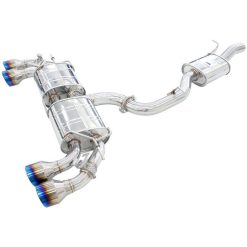 Alternative view of Invidia 2022+ Volkswagen Golf R MK8 76mm R400 Valved Cat Back Exhaust Rolled TI Tips