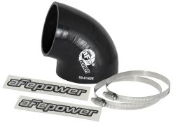aFe Magnum FORCE CAI Univ. Silicone (3.5in to 3in ID / 75 Deg.) Elbow Reducing Coupler - Black