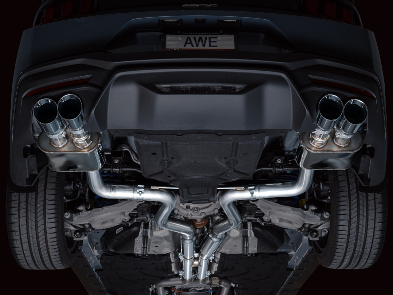 AWE 2024 Ford Mustang GT Fastback S650 RWD SwitchPath Catback Exhaust w/ Quad Chrome Silver Tips - Image 16
