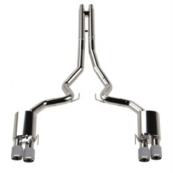Alternative view of Kooks 18-24 Ford Mustang GT 5.0 3in. Valved Touring Cat-Back Exhaust - Carbon Tips