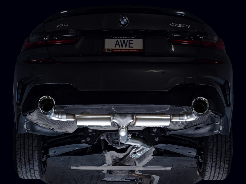 AWE 19-23 BMW 330i / 21-23 BMW 430i Base G2X Touring Axle Back Exhaust - Chrome Silver - Image 12
