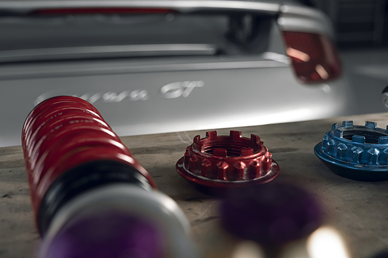 KW 04-05 Porsche Carrera GT Special Edition HLS4 V5 Coilover Kit w/ Red & Blue Springs - Image 7