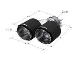 MBRP Universal Carbon Fiber Dual Tip 4in OD/2.5in Inlet - Image 5