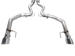 Alternative view of AWE 2024 Ford Mustang GT Fastback S650 RWD Track Edition Catback Exhaust w/ Dual Chrome Silver Tips