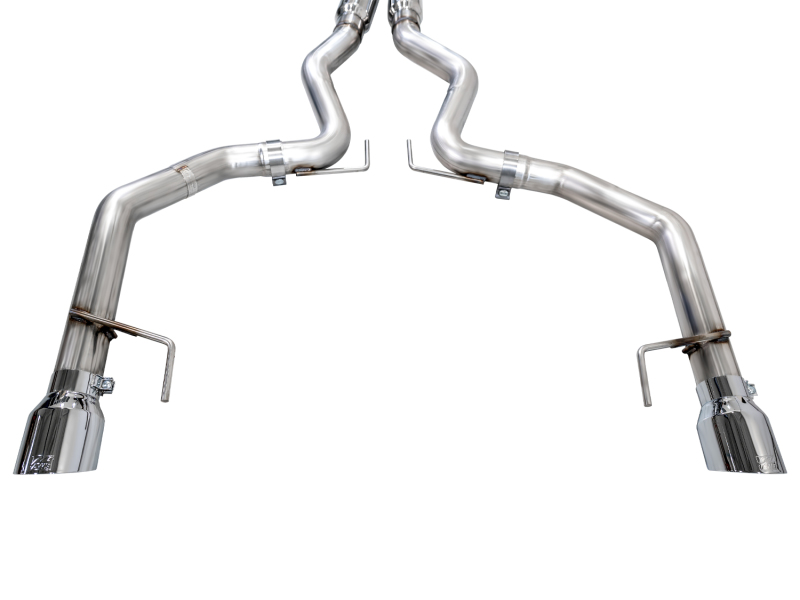 AWE 2024 Ford Mustang GT Fastback S650 RWD Track Edition Catback Exhaust w/ Dual Chrome Silver Tips - Image 2