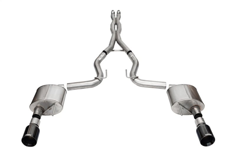 Corsa 24 Ford MustangGT Xtreme Cat-Back Ex.Sys 3.0in Dual Rear Exit w/4.5in Blk PVD StraightCut Tip - Image 2