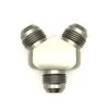 DeatschWerks 8AN Male Flare + 8AN Male Flare To 8AN Male Flare Y-Block Fitting