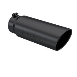 MBRP Universal Tip 6in OD Angled Rolled End 5in Inlet 18in Lgth Black Finish Exhaust - Image 2