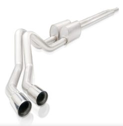 Alternative view of Stainless Works 2019+ Chevrolet Silverado 5.3L 3in Legend Catback Factory Conct Dual Polished Tip