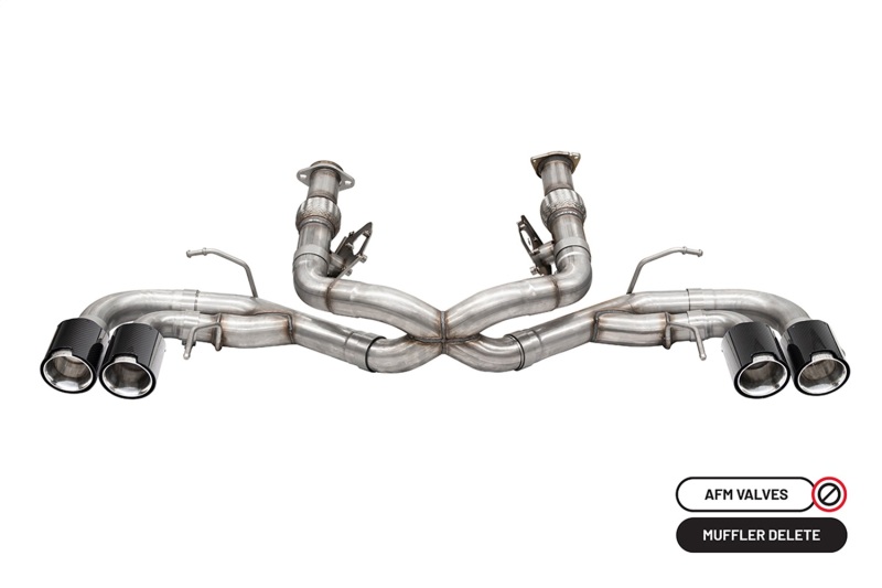 Corsa 20-23 Chevrolet Corvette C8 RWD 3in Track Cat-Back Delete Exhaust w/4.5in CF Polished Tips - Image 4
