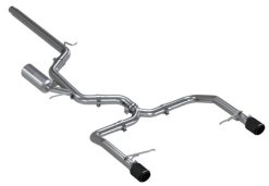 Alternative view of MBRP 19-21 VW Jetta GLI T304 SS 3in Cat-Back Dual Split Rear Exit Exhaust - Carbon Fiber Tips