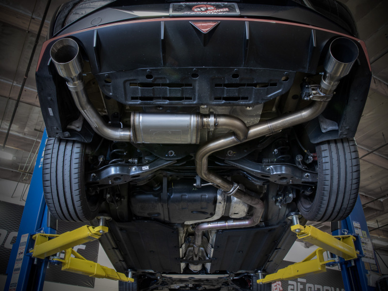 aFe Takeda Hyundai Elantra N 22-23 L4-2.0L (t) 3in SS Axle-Back Exhaust System w/ Black Tips - Image 6