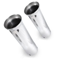 Alternative view of Stainless Works Bell Exhaust Tips- 2 1/4in ID Inlet 2 1/4in Body