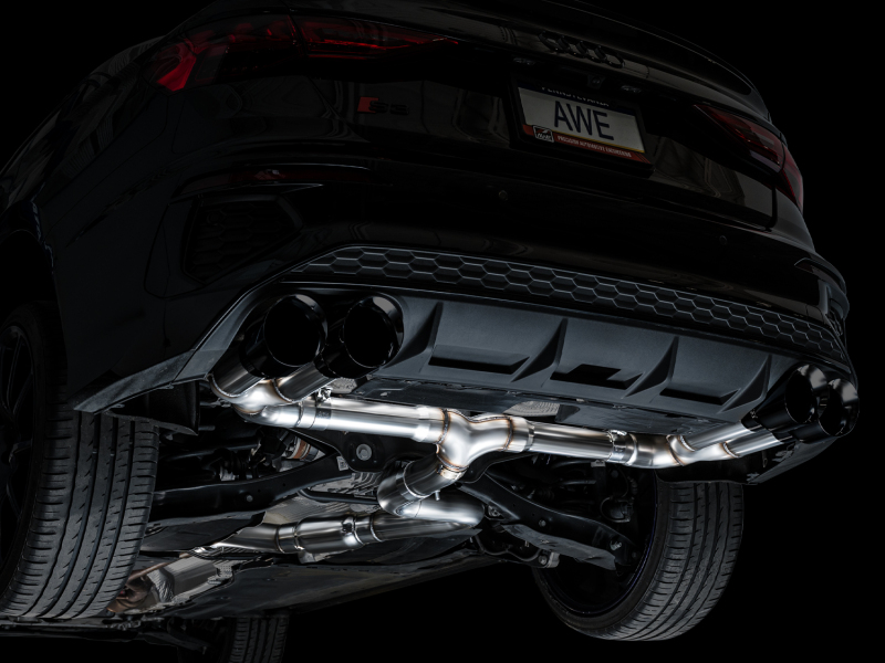 AWE 22-24 Audi 8Y S3 Track Edition Exhaust - Diamond Black Tips - Image 11