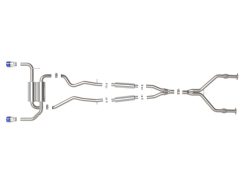 Alternative view of aFe 14-15 Infiniti Q50 V6 3.7L Takeda 2-1/2in 304 SS Cat-Back Exhaust System w/ Blue Flame Tips