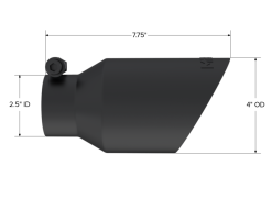MBRP Universal 4in OD Dual Wall Angled 2.5in Inlet 8in Lgth Exhaust Tip - Black - Image 3