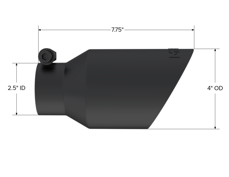 MBRP Universal 4in OD Dual Wall Angled 2.5in Inlet 8in Lgth Exhaust Tip - Black - Image 3
