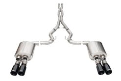 Corsa 2024-2024 Ford Mustang V8 5.0L 3in Cat-Back Exhaust System w/ Twin 4in Black Straight Tips