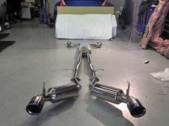 Alternative view of Injen 09-20 Nissan 370Z Dual 60mm SS Cat-Back Exhaust w/ Built In Resonated X-Pipe