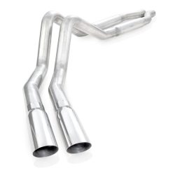 Alternative view of Stainless Works 2011-14 F-150 5.0L 3in Exhaust S-Tube Mufflers Behind Passenger Rear Tire Exit