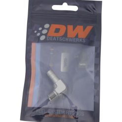 Alternative view of DeatschWerks Metric M12 to 3/8in Hose Barb 90-Degree Fitting w/ Venturi Port - Anodized DW Titanium