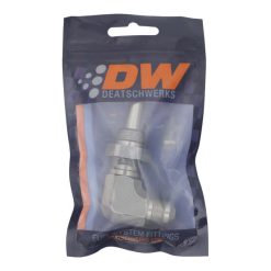 Alternative view of DeatschWerks 8AN Male Flare to 90-Degree 3/8in Single Hose Barb - Anodized DW Titanium