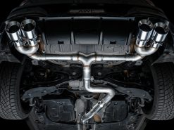 AWE MK8 Volkswagen Golf R 3in Track Edition Quad Exhaust - Chrome Silver Tips - Image 14
