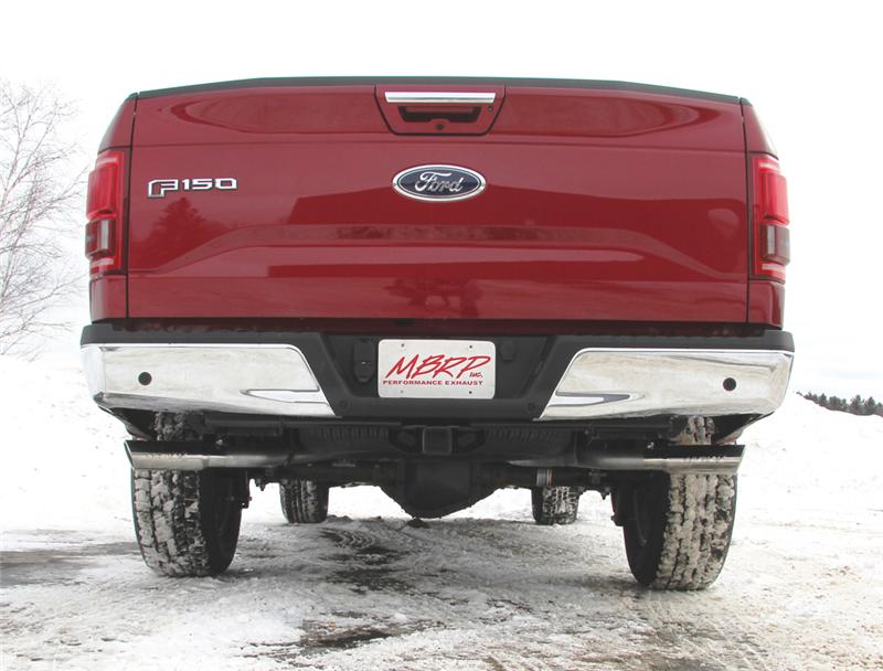 MBRP 2015 Ford F-150 5.0L 3in Cat Back Dual Split Side Exit T409 Exhaust System - Image 4