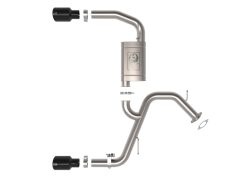 Alternative view of aFe Takeda Hyundai Elantra N 22-23 L4-2.0L (t) 3in SS Axle-Back Exhaust System w/ Black Tips