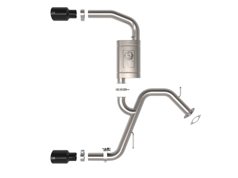 aFe Takeda Hyundai Elantra N 22-23 L4-2.0L (t) 3in SS Axle-Back Exhaust System w/ Black Tips - Image 2