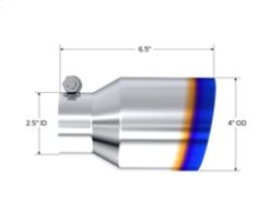 MBRP Burnt End Tip 2.5 ID 4 ID Out 6.5 length Single Wall Angle Cut 304 Stainless Steel - Image 6