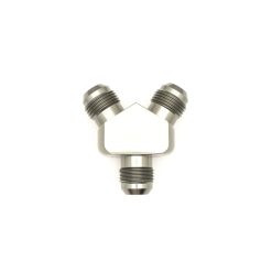 Alternative view of DeatschWerks 10AN Male Flare + 10AN Male Flare To 10AN Male Flare Y-Block Fitting