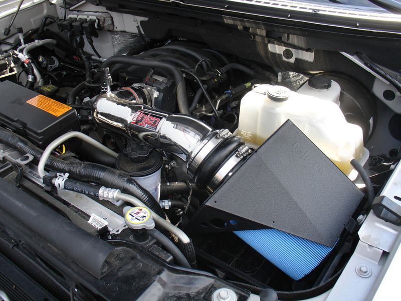 Injen 09-10 Ford F-150 3 valve V8 4.6L Wrinkle Black Power-Flow Air Intake System - Image 5