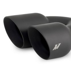 Mishimoto Dual Offset Tips 2.5in Inlet 3in Outlet Slash Cut - Black - Image 3