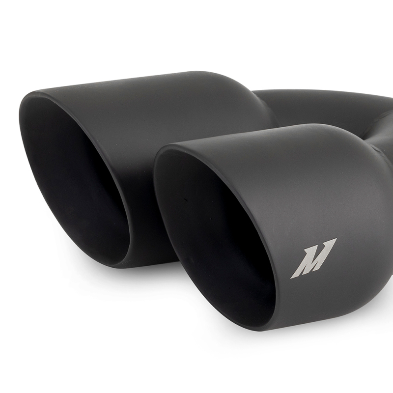 Mishimoto Dual Offset Tips 2.5in Inlet 3in Outlet Slash Cut - Black - Image 3