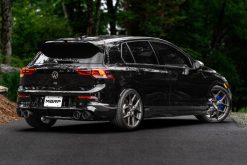 MBRP 2022 Volkswagon Golf R MK8 3in Cat-Back Quad Rear w/ Carbon Fiber Tips Valve Delete Exhaust - Image 3