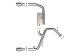 Alternative view of aFe Takeda 22-23 Hyundai Elantra N L4-2.0L (t) 3in 304 SS Axle-Back Exhaust w/ Polished Tips