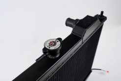 CSF 96-07 Mitsubishi Evo 4/5/6/7/8/9 Full-Slim Radiator w/12in Fan & Shroud/-16AN - Black - Image 3