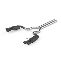 Alternative view of MBRP 18-19 Ford Mustang GT 5.0 3in Dual Split Rear Cat Back w/ Quad 4in Dual Wall Tips- Black Coated