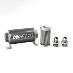 Alternative view of DeatschWerks Stainless Steel 8AN 10 Micron Universal Inline Fuel Filter Housing Kit (110mm)